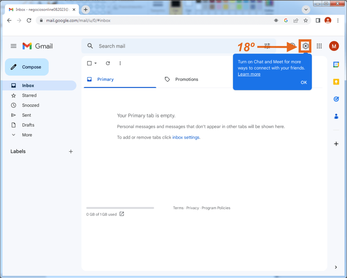 Preenchimento das informações para criar conta Google